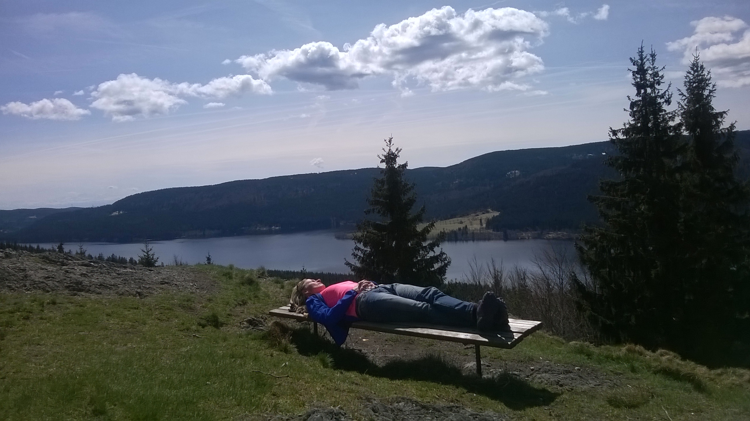 Pause auf der Wanderung zum Jägersteig
